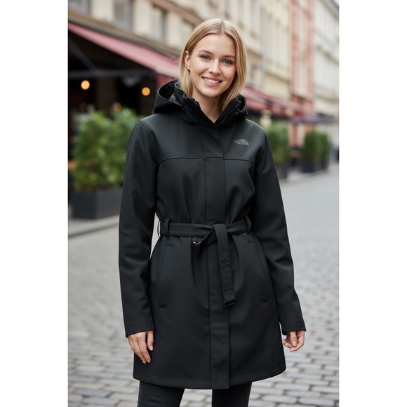 The North Face Womens Hooded Belted  Makani Softshell Jacket - - Black Medium - Picture 1 of 10